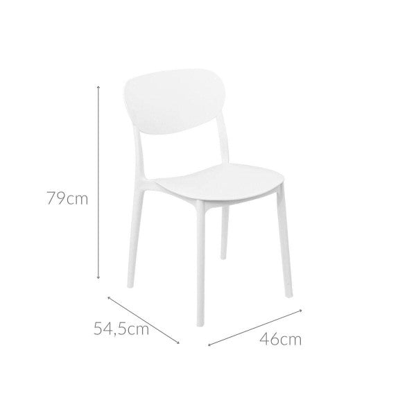 Silla De Comedor (Blanco) Estructura De Plástico