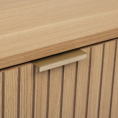 Mesa De Noche (Natural) Con 2 Cajones Estructura De Madera