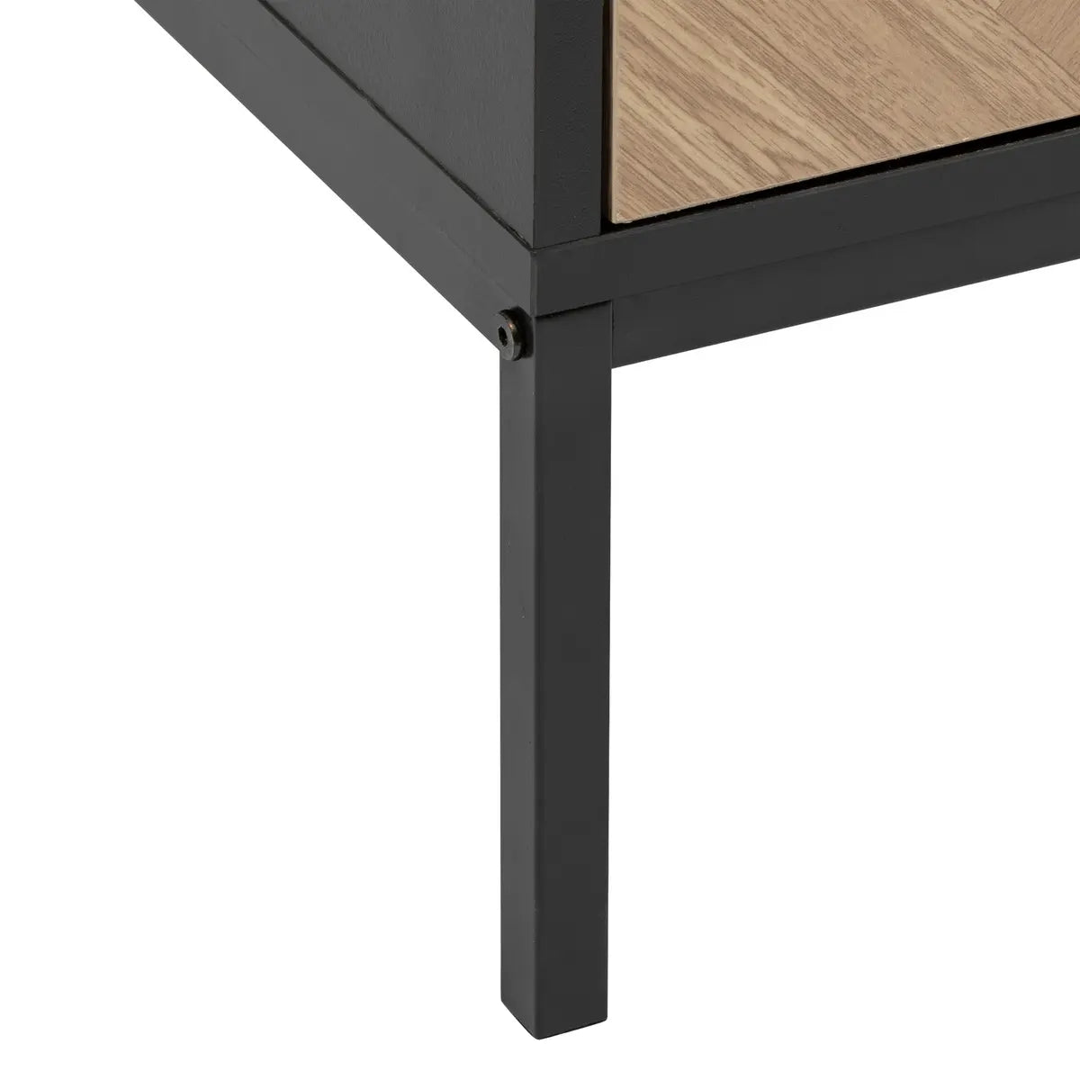 Mesa De Noche (Negro) Con 2 Cajones Estructura De Madera
