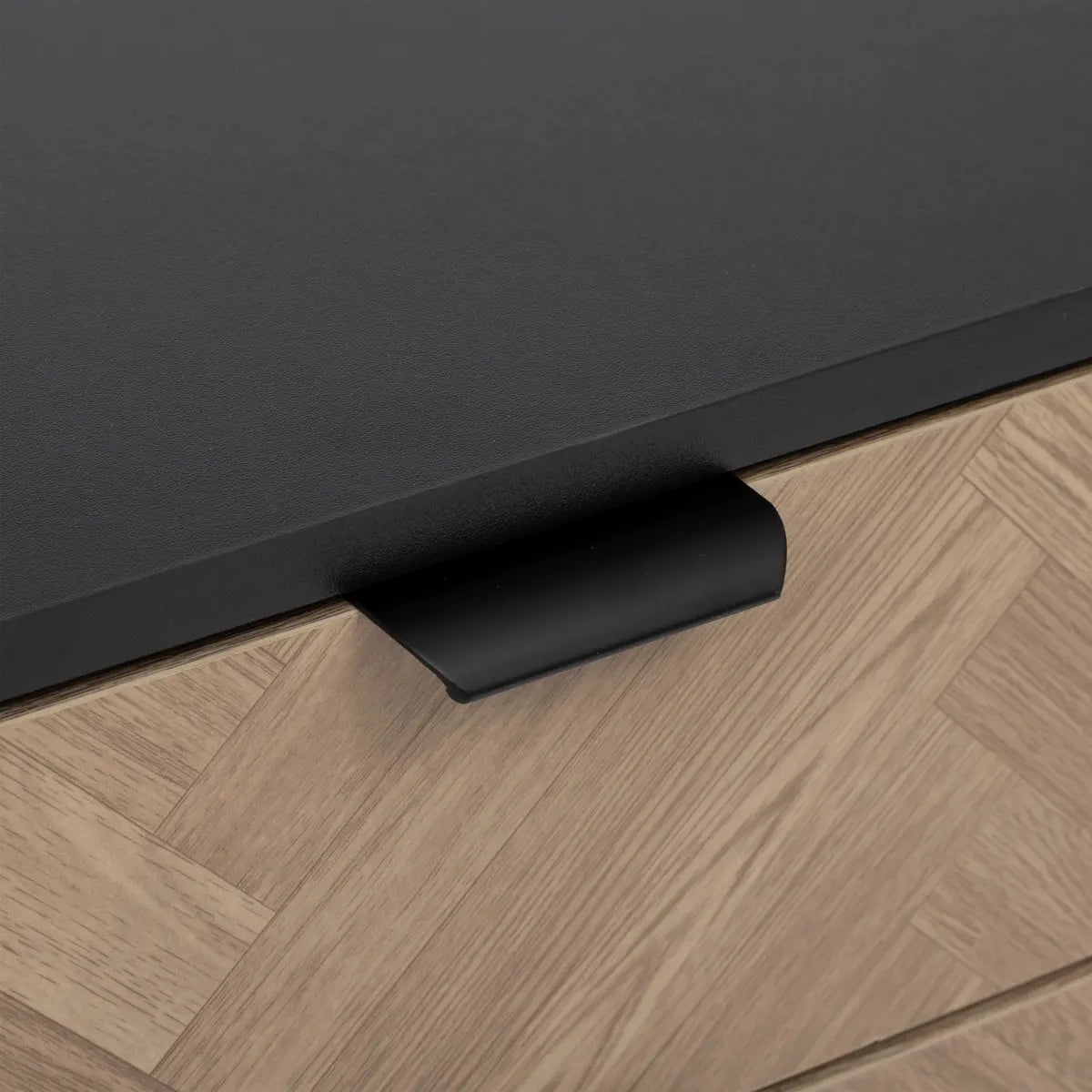Mesa De Noche (Negro) Con 2 Cajones Estructura De Madera