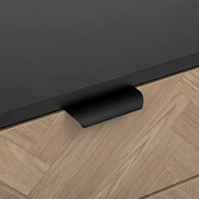 Mesa De Noche (Negro) Con 2 Cajones Estructura De Madera
