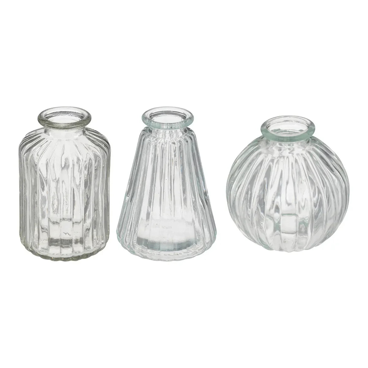 Set de 3 Floreros Decorativos (Transparente) De Vidrio