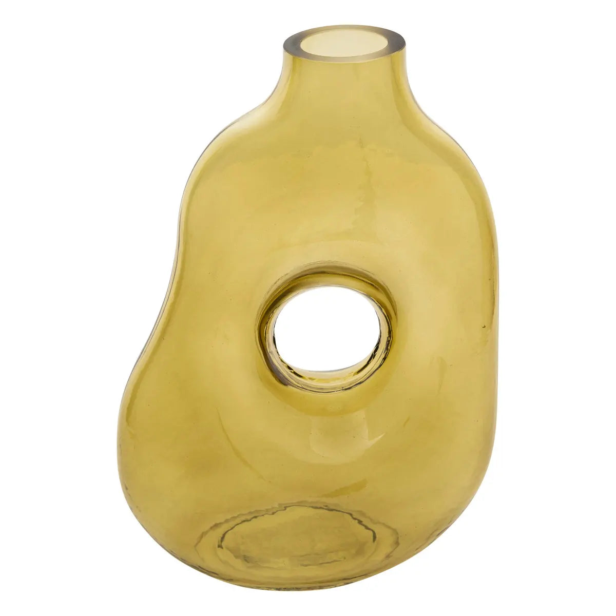 Florero Decorativo (Verde Kaki) 25 Cm De Vidrio