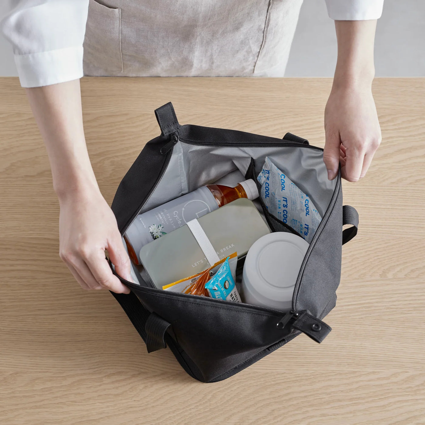 Bolso Con Asas (Negro) De Poliéster