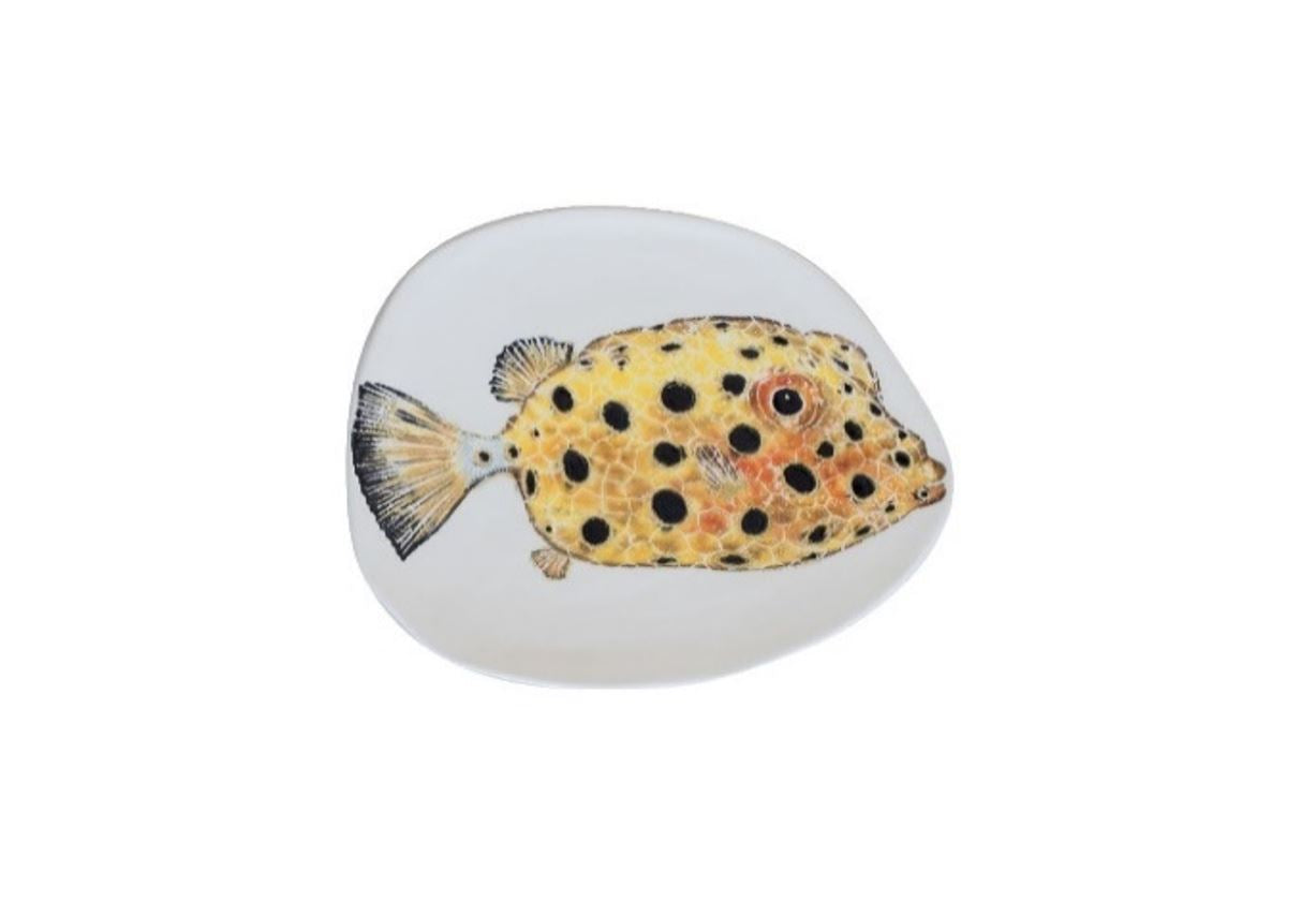 Plato Ovalado (Pez Amarillo) De Cerámica
