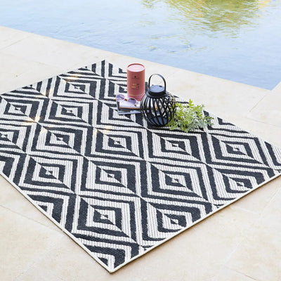 Alfombra Decorativa Rectangular (Negro) De Polipropileno