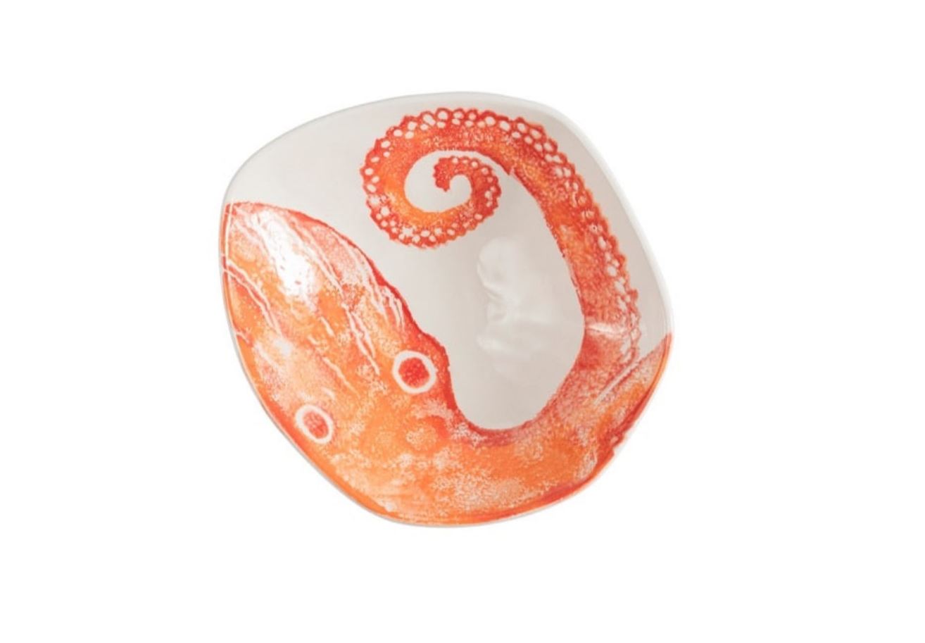 Bowl Redondo (Pulpo Naranja) De Cerámica