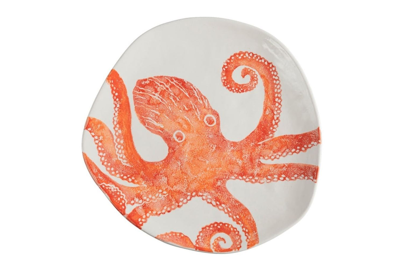 Plato Redondo (Pulpo Naranja) De Cerámica