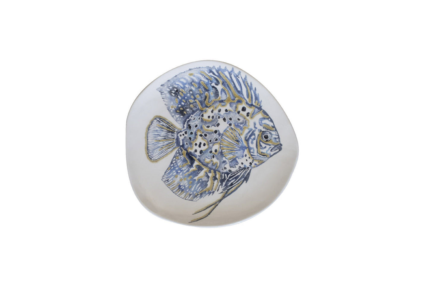 Bandeja Redonda Grande (Pez Tropical) De Cerámica