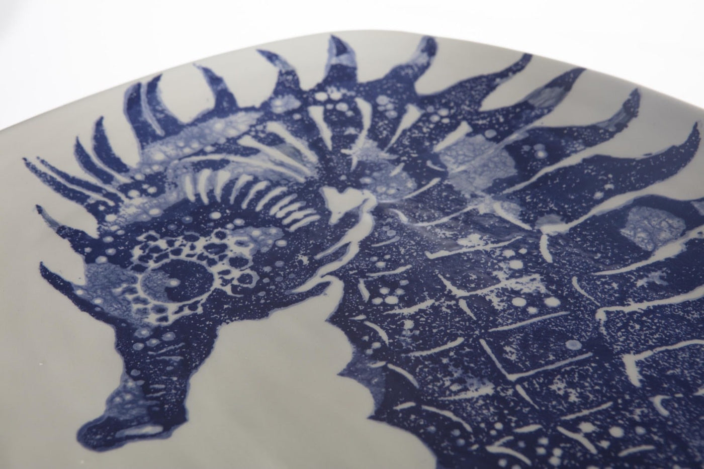 Bandeja Ovalada (Caballito De Mar Azul) De Cerámica