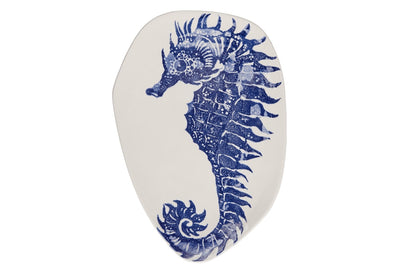 Bandeja Ovalada (Caballito De Mar Azul) De Cerámica
