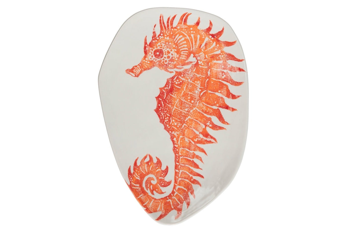 Bandeja Ovalada (Caballito De Mar Naranja) De Cerámica