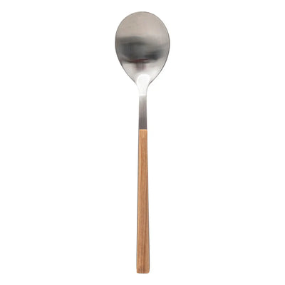 Set De 24 Cubiertos (Cucharas, Tenedor, Cuchillo) Con Mango Natural De Acero
