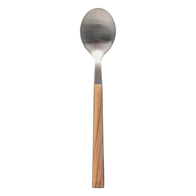 Set De 24 Cubiertos (Cucharas, Tenedor, Cuchillo) Con Mango Natural De Acero