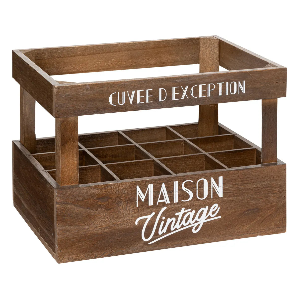 Caja Portabotella Para 12 Unidades (Marrón) De Madera