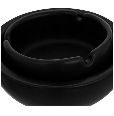 Cenicero Redondo Decorativo (Negro) De Cerámica