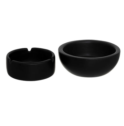 Cenicero Redondo Decorativo (Negro) De Cerámica