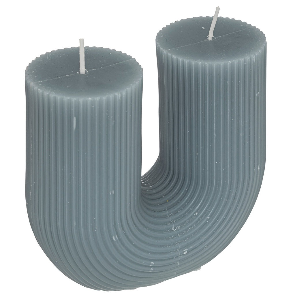 Vela Decorativa En Forma De U (Gris) De Cera