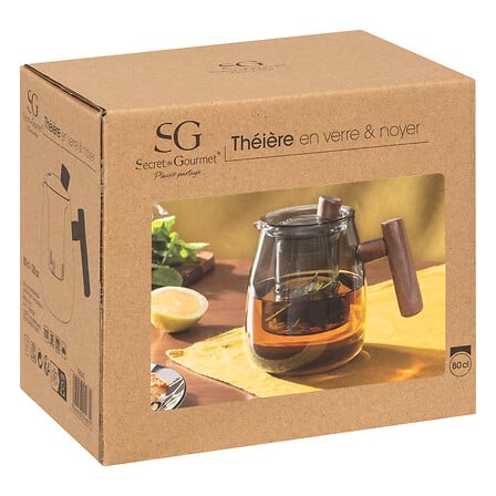 Tetera Infusionera (Gris) 0.8 Lt De Vidrio