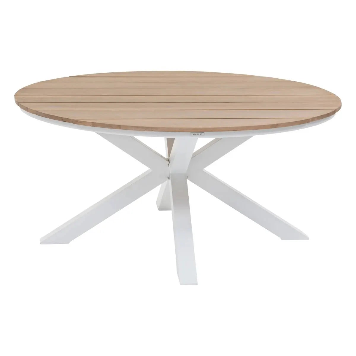 Mesa Comedor Top Madera Acacia (Blanco) Estructura De Aluminio