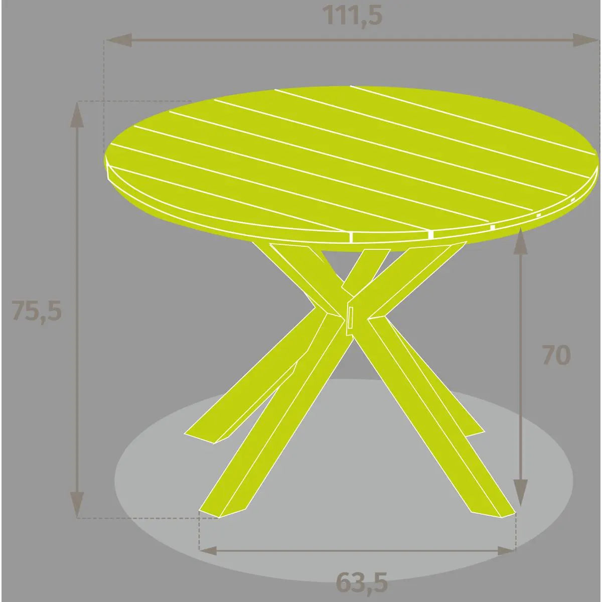 Mesa Comedor Top Madera Acacia (Blanco) Estructura De Aluminio