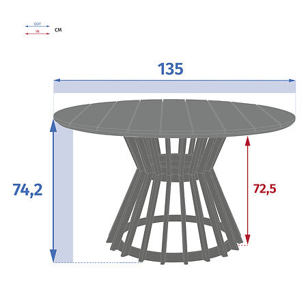 Mesa Redonda Para Terraza (Acacia) De Madera