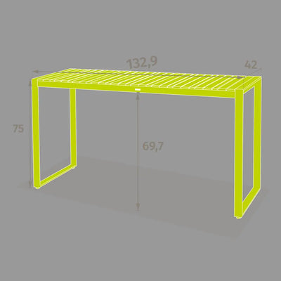 Consola Tablero Top Madera Eucalipto Estructura Color (Grafito) De Aluminio