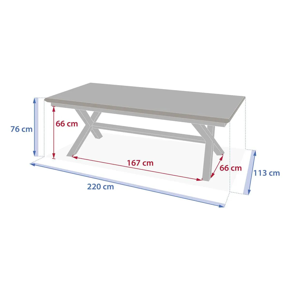Mesa De Comedor Extensible Color (Beige) Estructura De Aluminio