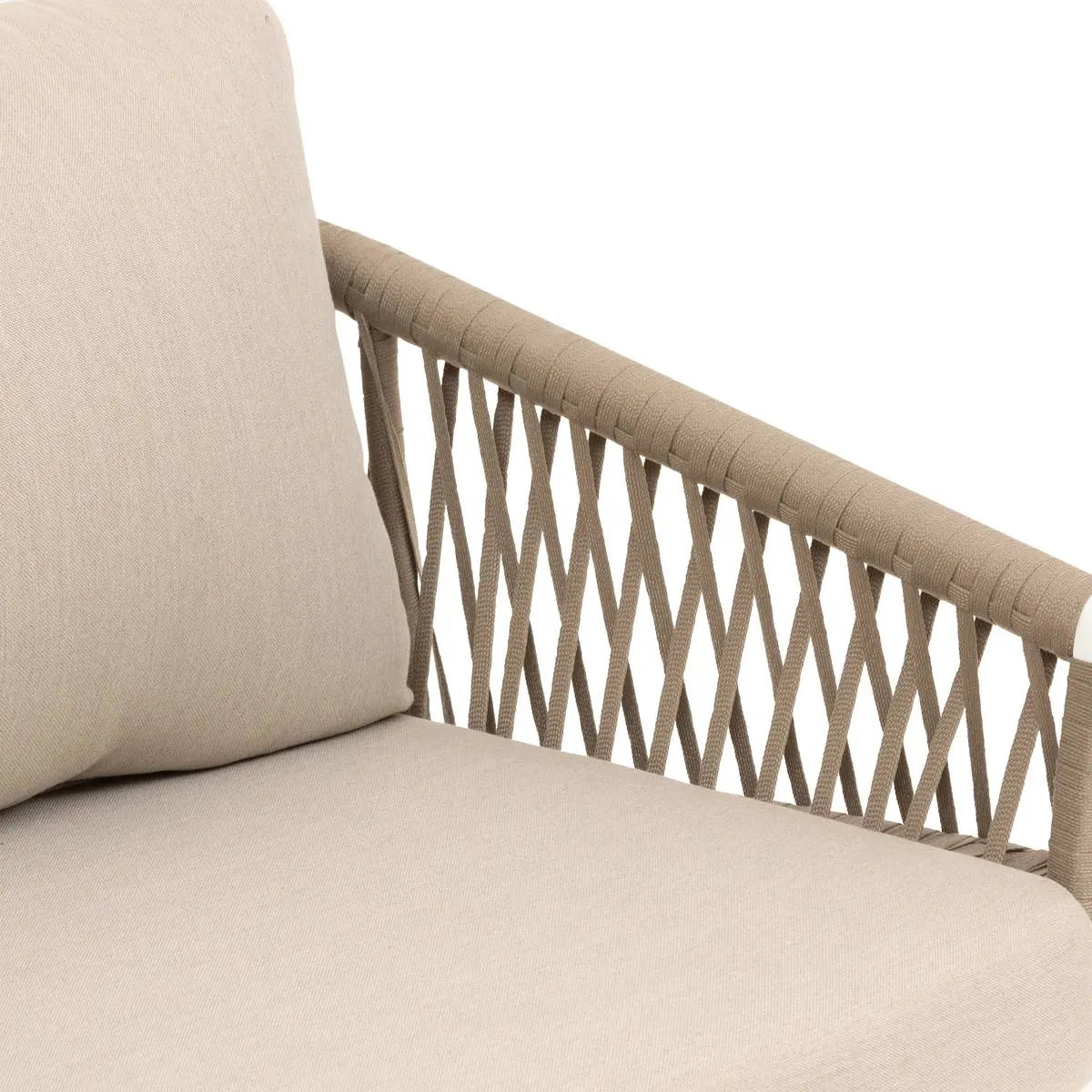 Sofá 2 Cps Tapiz (Topo/Blanco) Estructura De Aluminio