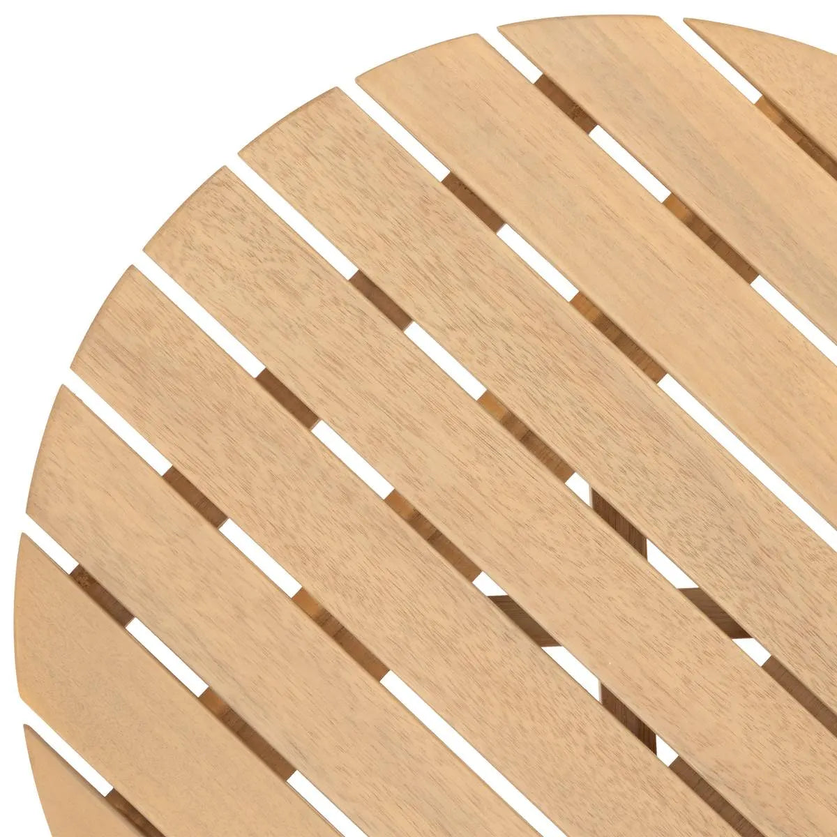 Mesa Auxiliar Color (Natural) Tablero Redondol Estructura De Madera