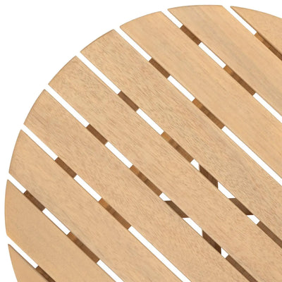 Mesa Auxiliar Color (Natural) Tablero Redondol Estructura De Madera