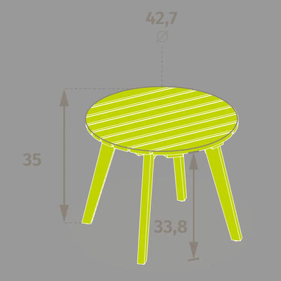 Mesa Auxiliar Color (Natural) Tablero Redondol Estructura De Madera