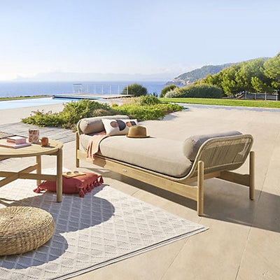 Diván Para Exterior (Color Natural) Estructura Acacia De Madera