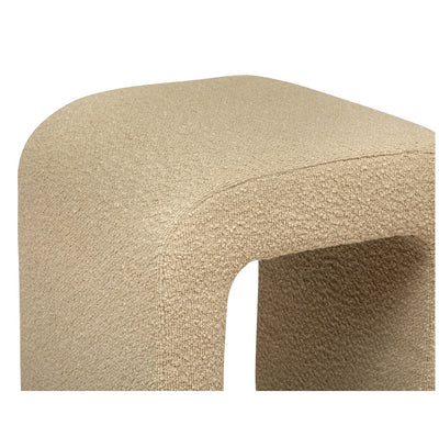 Reposapiés Acolchada (Beige) Con Soporte De Madera