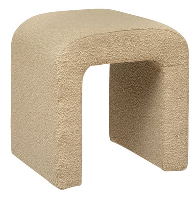 Reposapiés Acolchada (Beige) Con Soporte De Madera