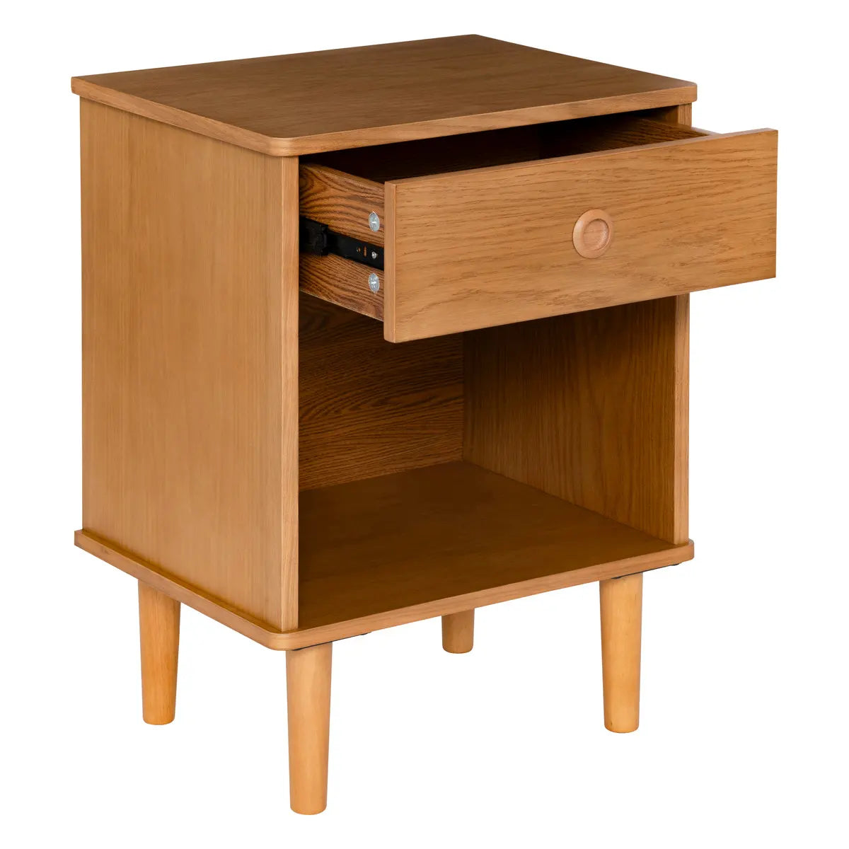 Velador Mesa De Noche (Marrón) Con 1 Cajón De Madera