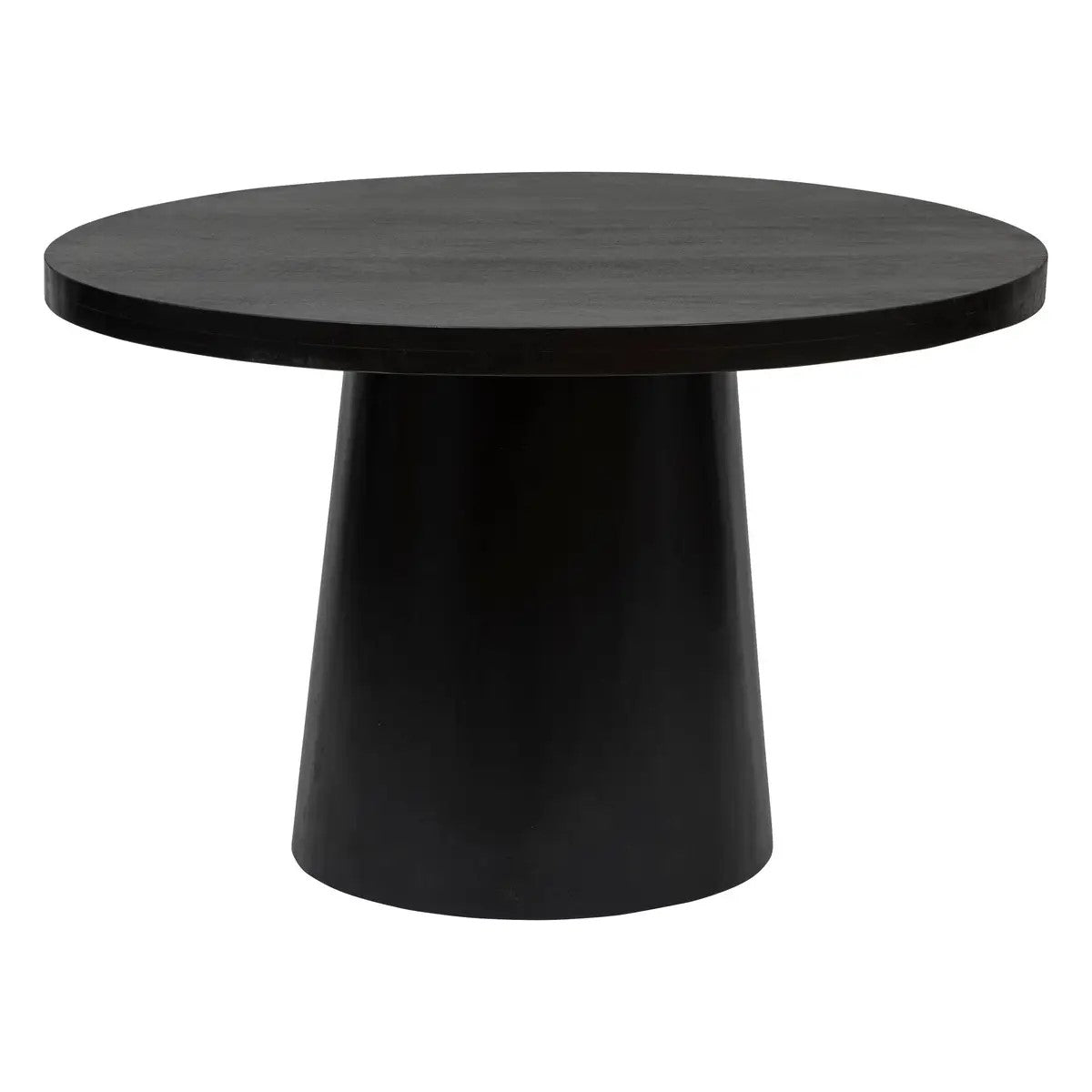 Mesa De Comedor (Negro) Tablero Redondo De Madera