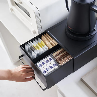 Cajon Organizador Con Separadores Ajustables (Negro) De Metal