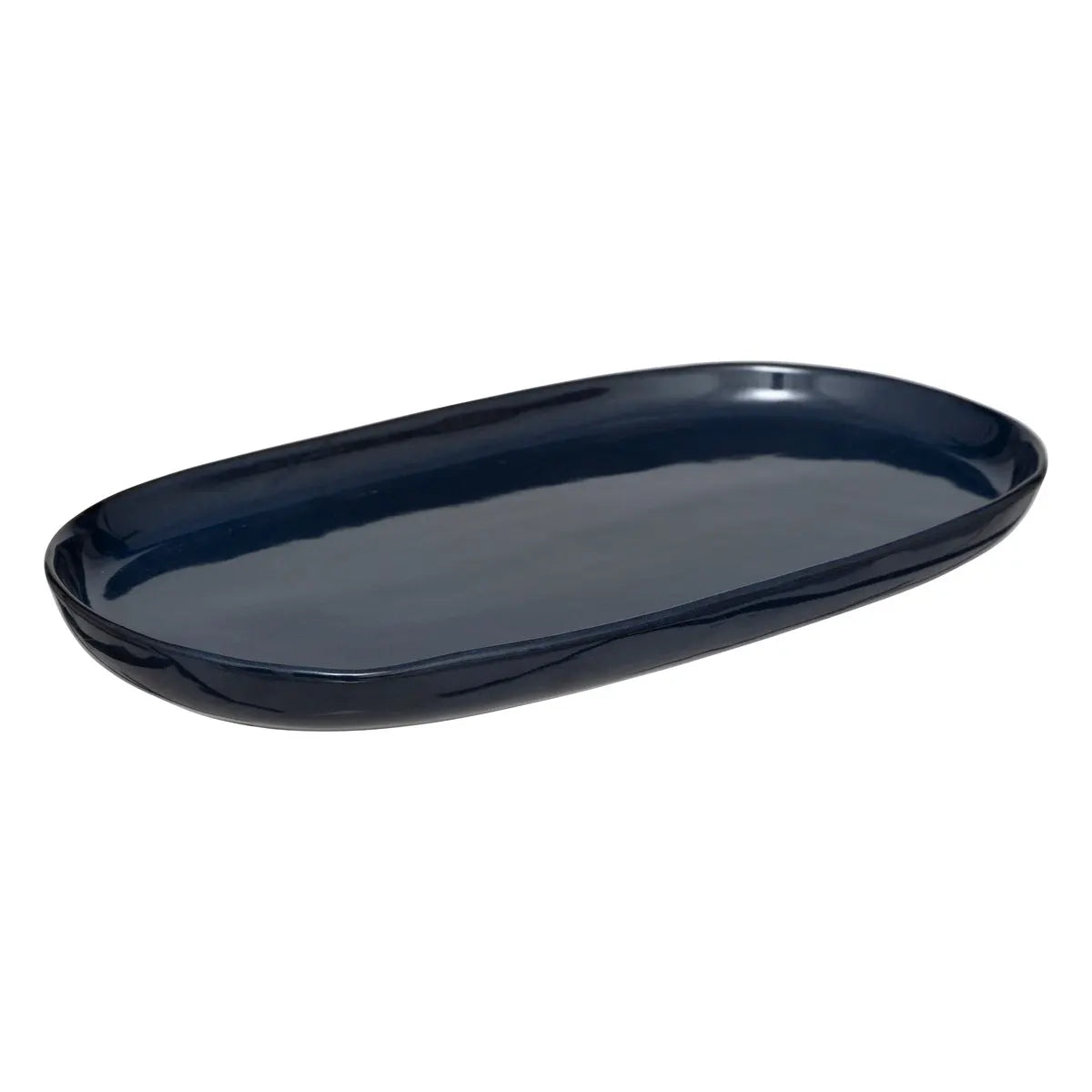 Plato Oval (Azul Oscuro) De Cerámica