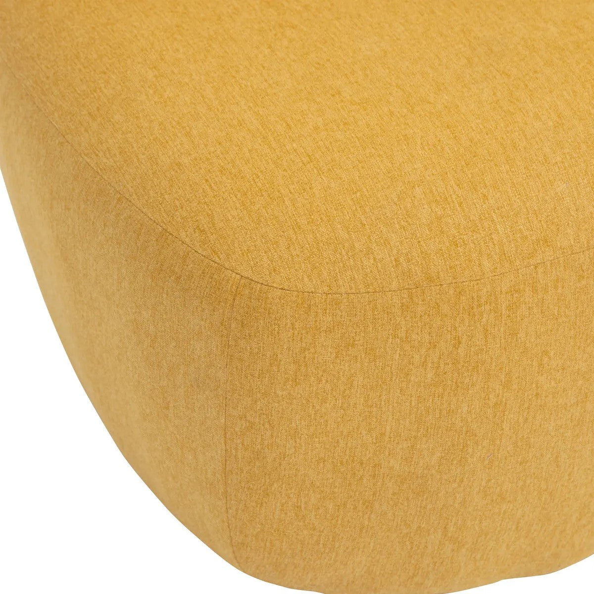 Sillón Sin Brazos Tapizado (Amarillo) Estructura De Madera