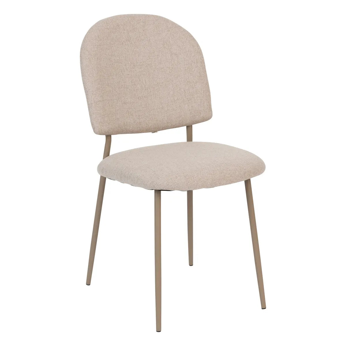 Silla De Comedor Tapiz (Beige) Patas De Metal Base De Madera