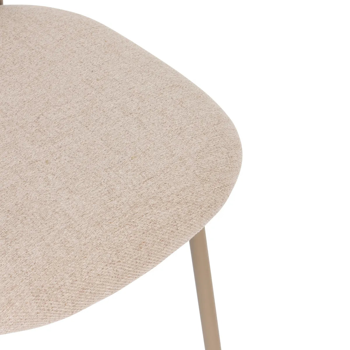 Silla De Comedor Tapiz (Beige) Patas De Metal Base De Madera