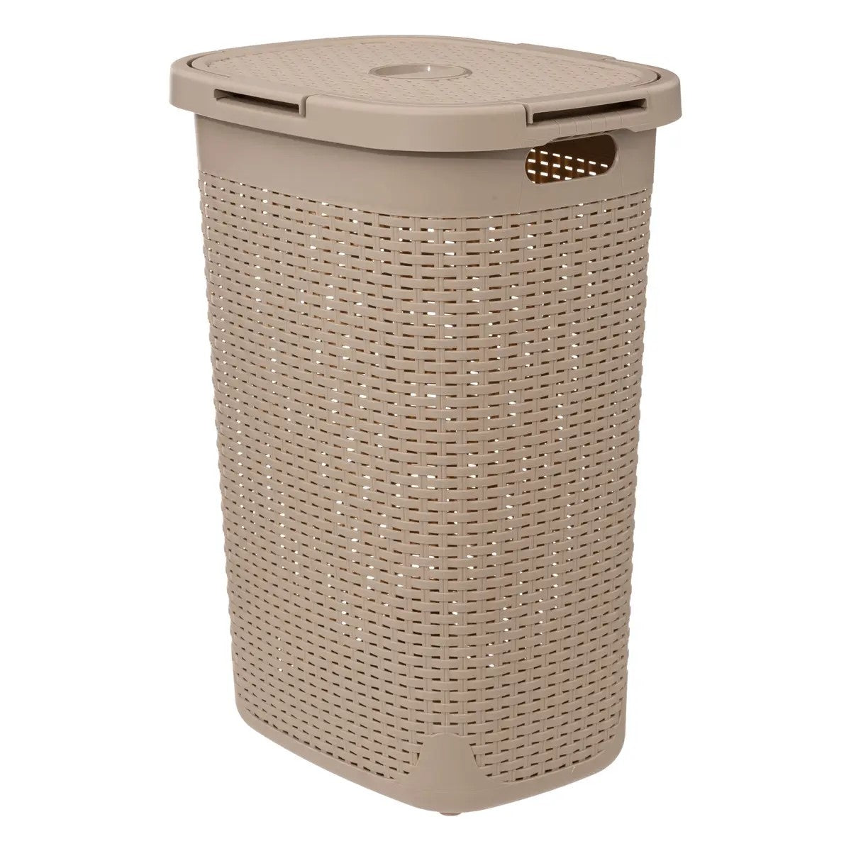 Cesta Para Ropa Sucia Con Tapa 60 Ltrs (Beige) De Plástico