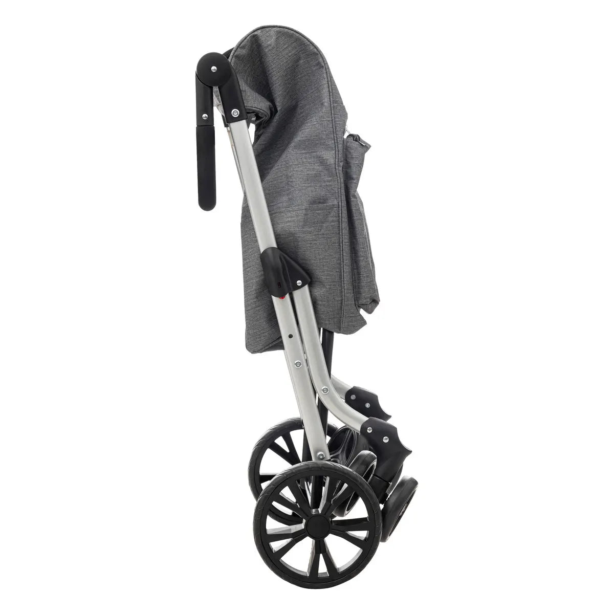 Carrito Para Compras Cesta (Gris) De Poliester Con Rueditas De Metal