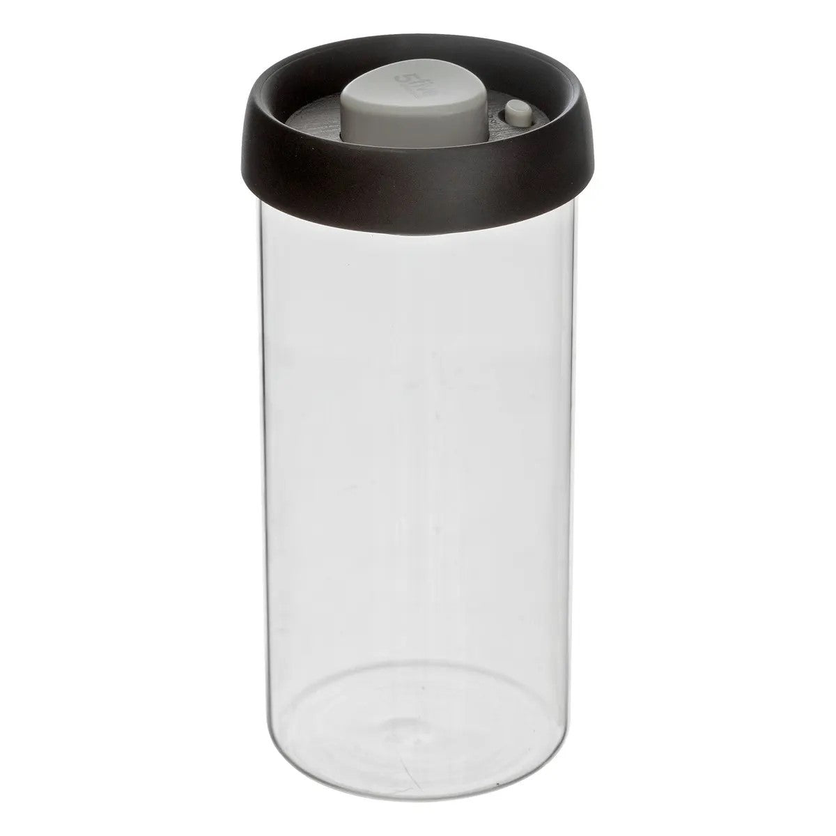 Frasco Con Tapa Hermetica (Negro) 1.3 Lt De Vidrio