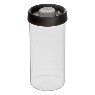 Frasco Con Tapa Hermetica (Negro) 1.3 Lt De Vidrio