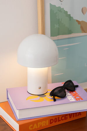 Lámpara De Mesa Led (Blanco) De Metal