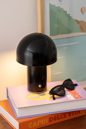 Lámpara De Mesa Led (Negro) De Metal