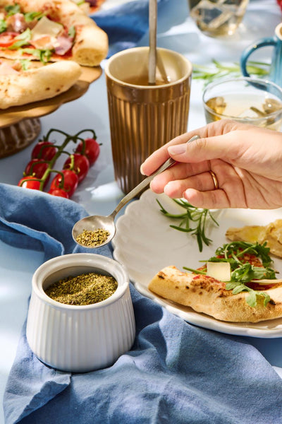 Azucarero Redondo (Blanco) Estriado De Cerámica