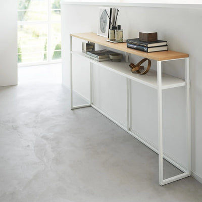 Consola De Pared (Blanca) Top Madera Estructura De Metal